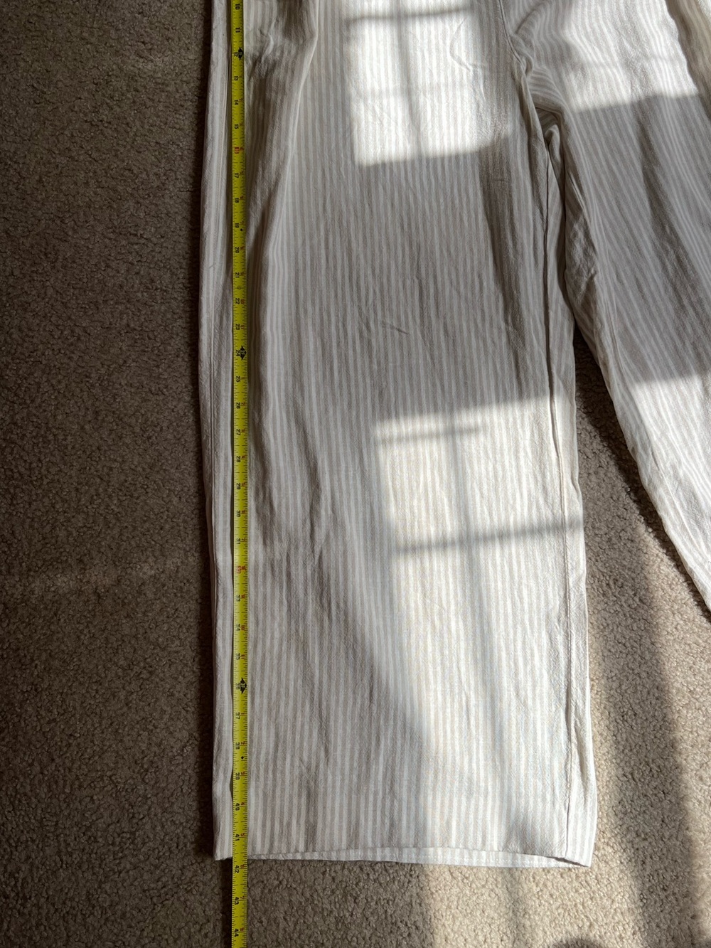 NWT Old Navy High-Waisted Linen-Blend Super Wide-Leg Pants in White Strip - Picture 12 of 13
